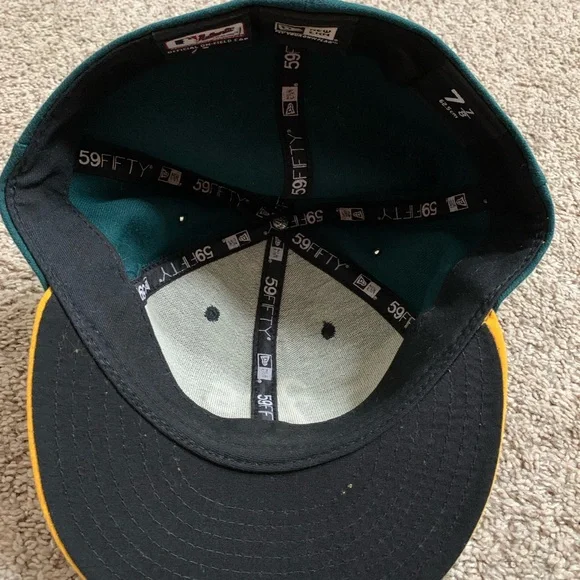 Oakland A’s MLB brand Men’s Hat green/ yellow 7 7/8 - Picture 4 of 4